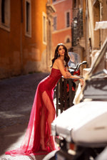 Silvia - Wine Red Alamour The Label Silvia Red One-Shoulder Gown | Afterpay | Zip Pay | Sezzle