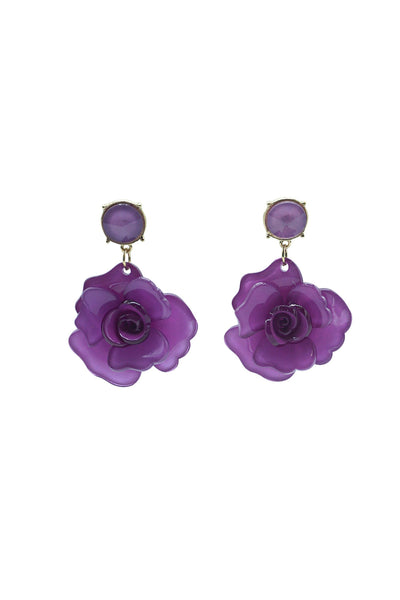 Camilla Violet Acrylic Flower Earrings Alamour The Label Camilla Violet Acrylic Flower Earrings | Afterpay | Klarna
