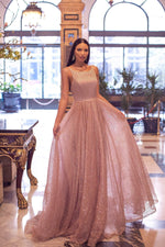 Amiyah Glitter Gown - Rose Gold Alamour The Label Amiyah Rose Gold Glitter Gown | Afterpay | Zip Pay | Sezzle