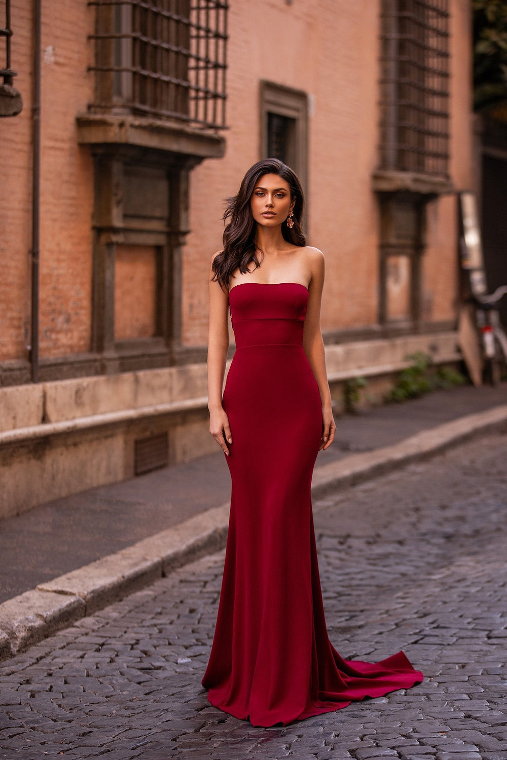 Halina - Wine Red Alamour The Label Halina Wine Red Strapless Gown | Afterpay | Zip Pay | Sezzle