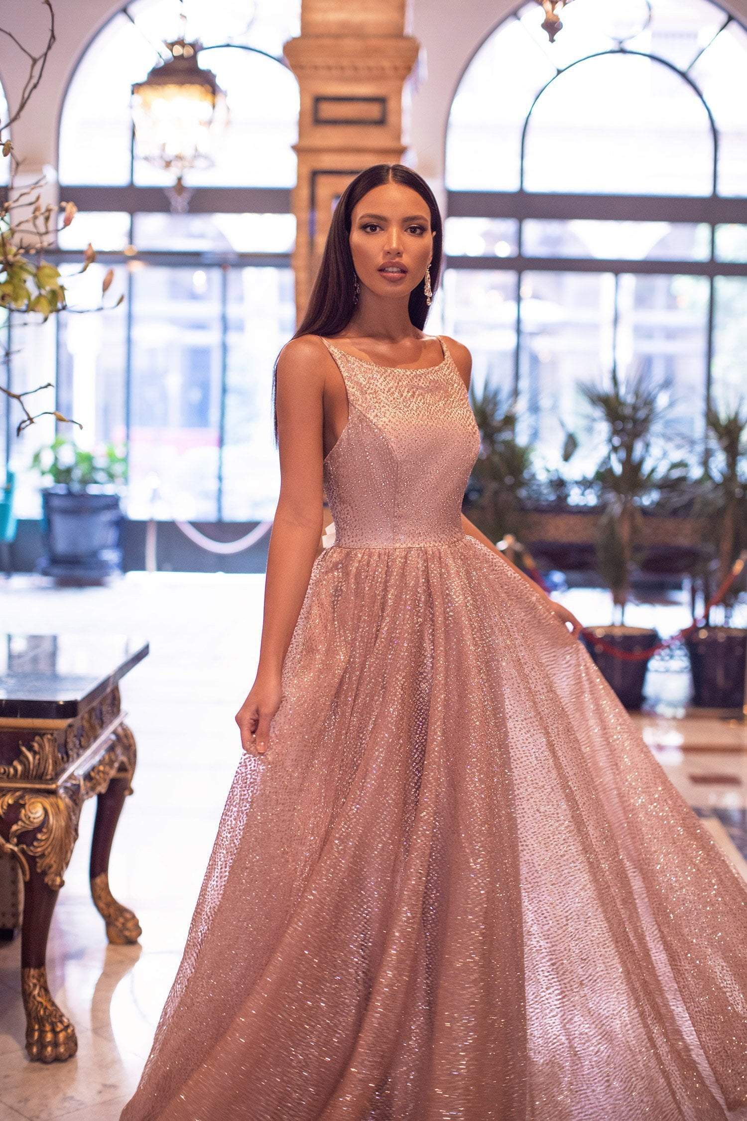 Prisilla Rose Gold Sequin Rose Gold Gown Alamour The Label Prisilla Rose Gold Sequin Rose Gold Gown Alamour The Label