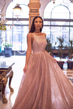 Amiyah Glitter Gown - Rose Gold Alamour The Label Amiyah Rose Gold Glitter Gown | Afterpay | Zip Pay | Sezzle