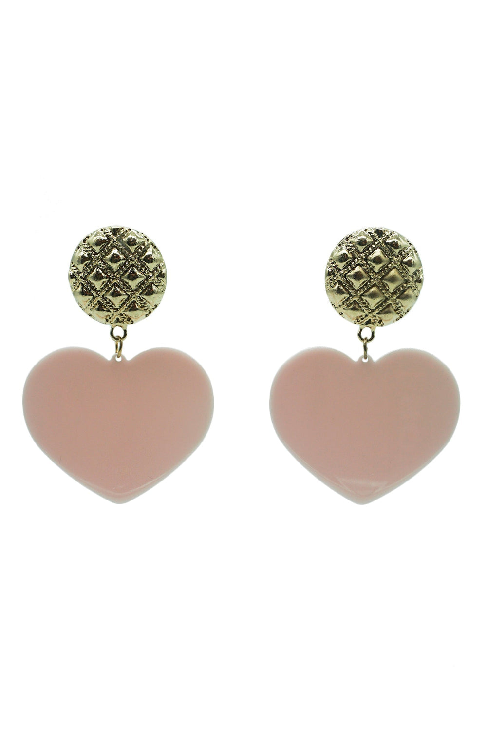 Marinela Gold Pink Heart Drop Earrings