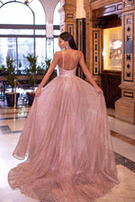 Amiyah Glitter Gown - Rose Gold Alamour The Label Amiyah Rose Gold Glitter Gown | Afterpay | Zip Pay | Sezzle