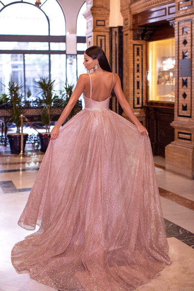 Amiyah Glitter Gown - Rose Gold Alamour The Label Amiyah Rose Gold Glitter Gown | Afterpay | Zip Pay | Sezzle