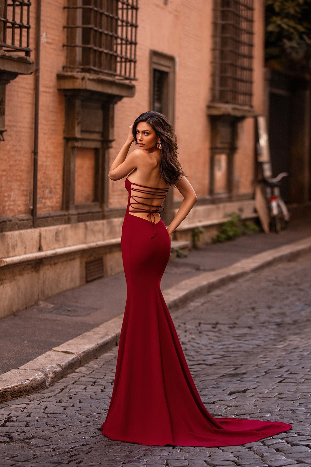Halina - Wine Red Alamour The Label Halina Wine Red Strapless Gown | Afterpay | Zip Pay | Sezzle