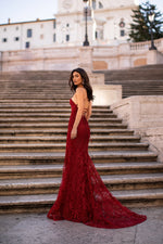 Alessandra - Wine Red Alamour The Label Alessandra Wine Red Lace Gown | Afterpay | Zip Pay | Sezzle