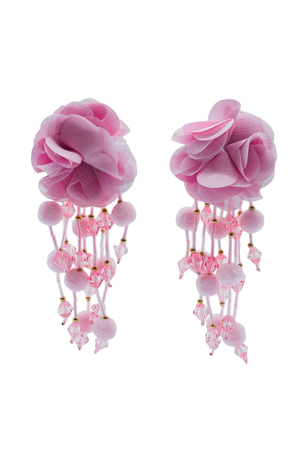 Shailee Pink Flower Drop Earrings
