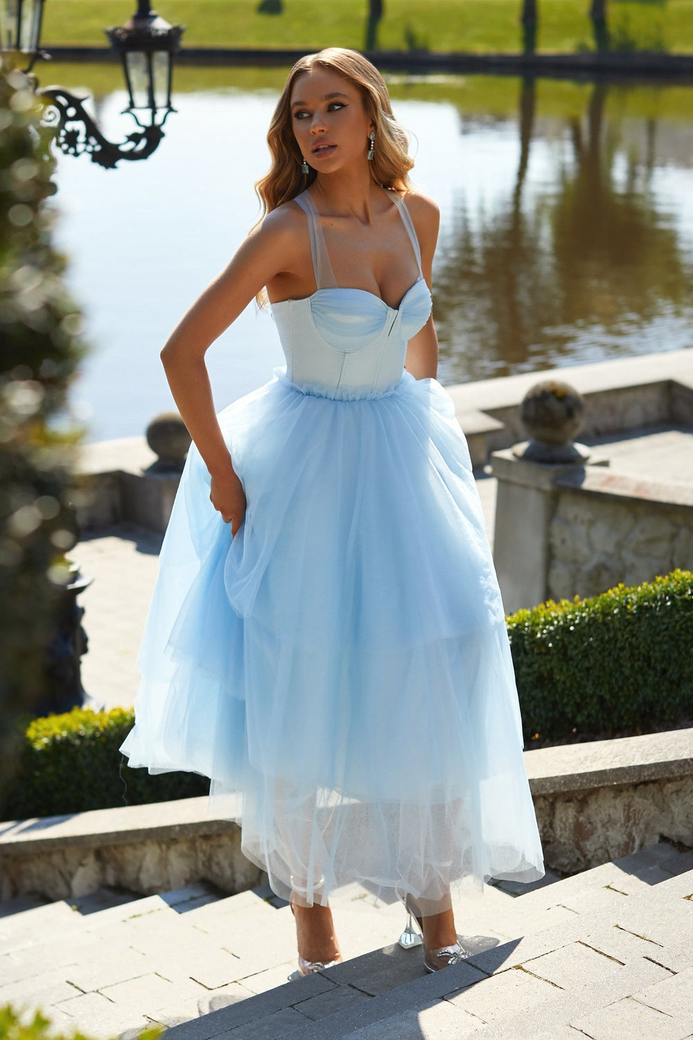 Jolie Dress Alamour The Label Jolie Baby Blue Tulle Midi Dress | Afterpay | Klarna | Zip Pay