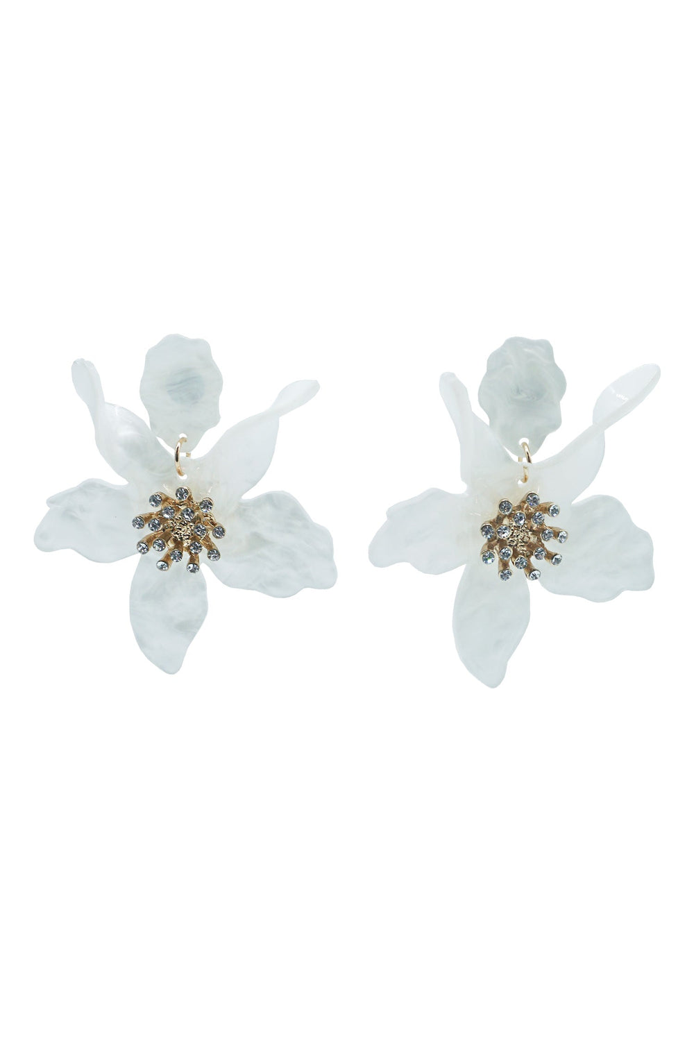 Briella White Flower Earrings