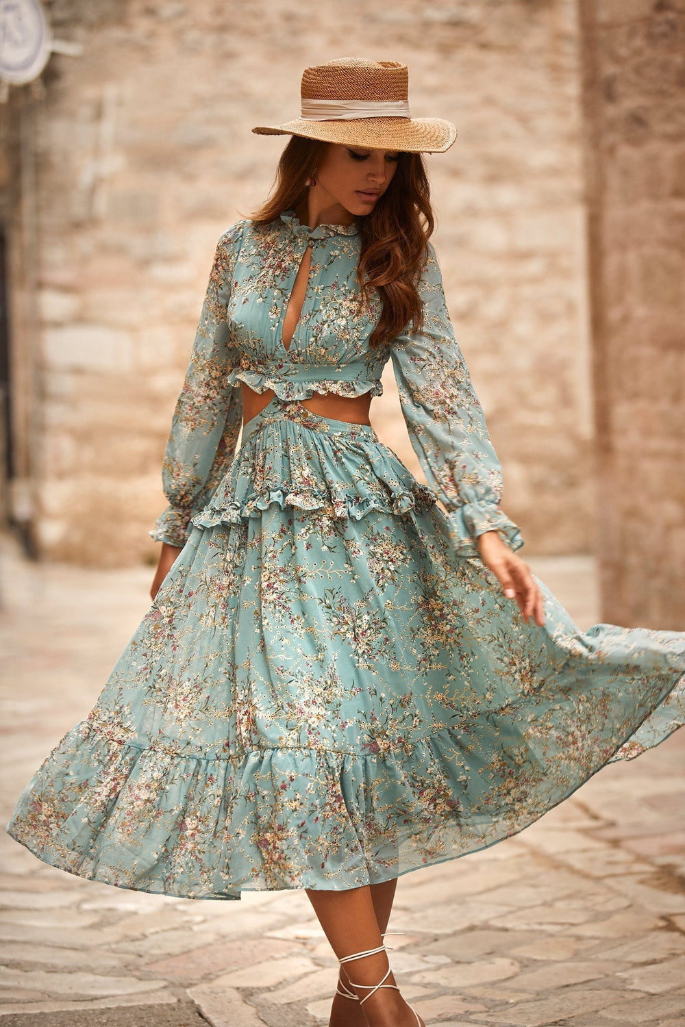 Adryana Dress Alamour The Label Adryana Cut-Out Floral Dress | Afterpay | Zip Pay | Sezzle | LayBuy