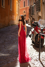 Silvia - Wine Red Alamour The Label Silvia Red One-Shoulder Gown | Afterpay | Zip Pay | Sezzle