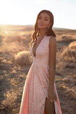 Genelle Lace Gown - Peach Alamour The Label A&N Luxe Genelle Peach Lace Gown | Afterpay | Zip Pay | Sezzle