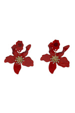 Briella Burgundy Flower Earrings