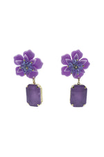 Analu Purple Gem Flower Earrings