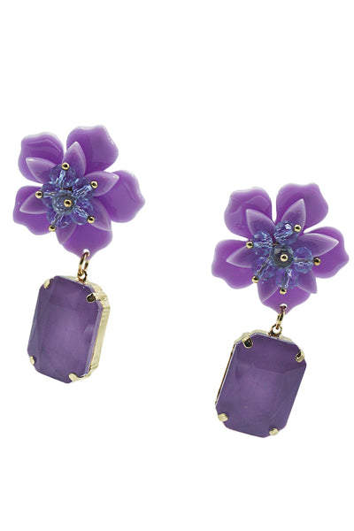 Analu Purple Gem Flower Earrings Alamour The Label Analu Purple Gem Flower Earrings | Afterpay | Klarna | Zip Pay