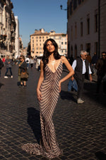 Abriana - Bronze Alamour The Label Abriana Bronze Sequin Gown | Afterpay | Zip Pay | Sezzle