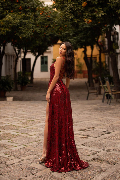 Celestia Sequin Gown - Burgundy Alamour Made-To-Order Celestia Burgundy Sequin Gown | Afterpay | Klarna | Zip Pay