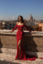 Irina - Wine Red Alamour The Label Irina Wine Red Beaded Gown | Afterpay | Zip Pay | Sezzle