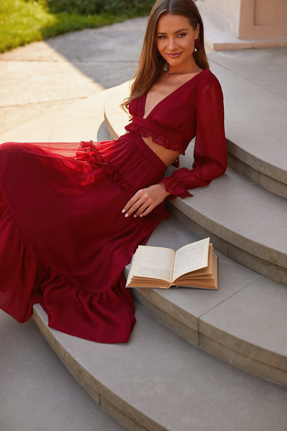 Magali Dress Alamour The Label Magali Burgundy Cut Out Midi Dress | Afterpay | Zip Pay | Sezzle