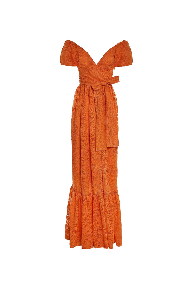 Galina Orange Lace Maxi Dress | Afterpay | Zip Pay | Sezzle