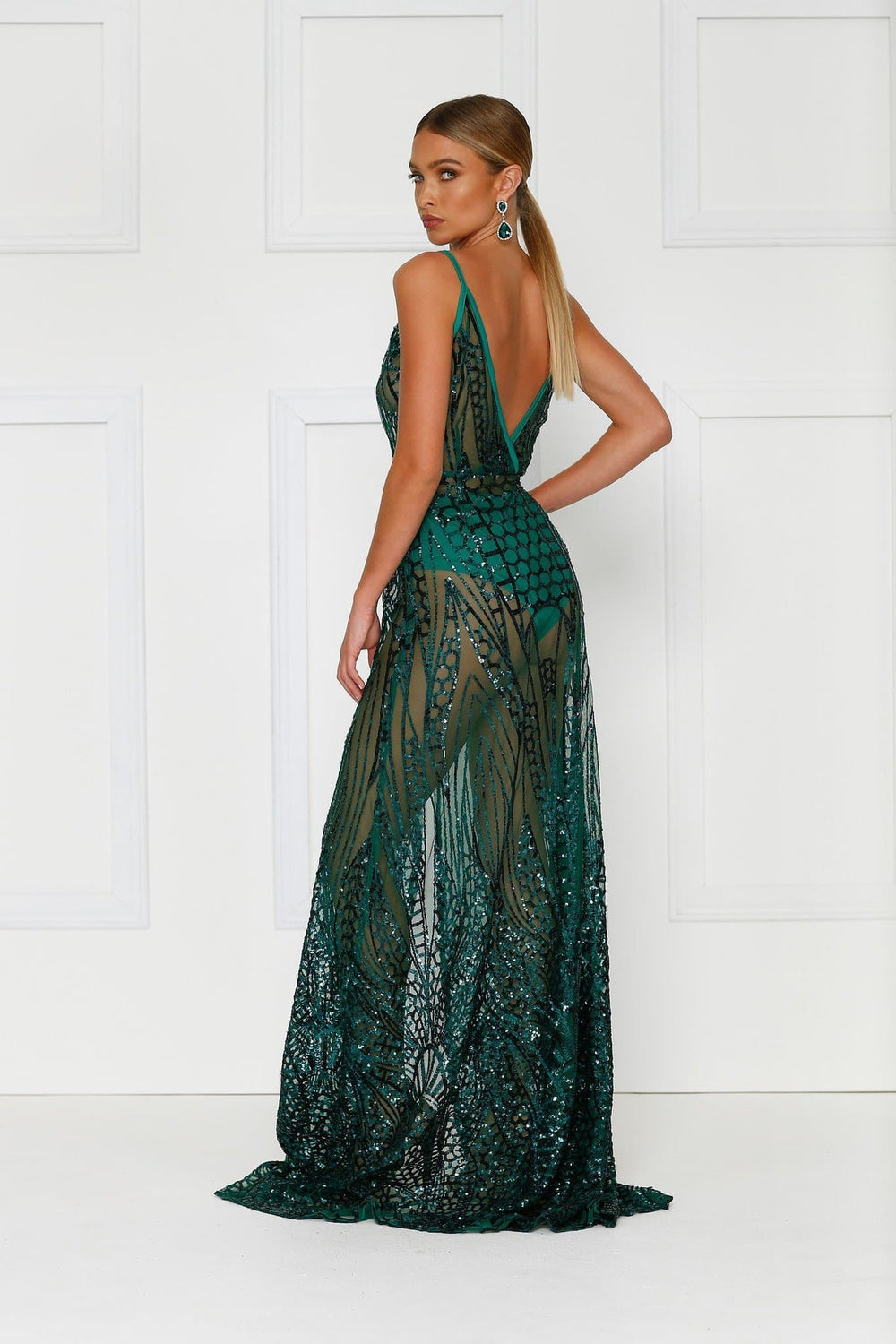 alamour the label green dress Tura