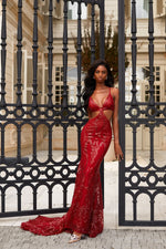 Jayla - Deep Red Alamour The Label Jayla Deep Red Sequin Gown | Afterpay | Zip Pay | Sezzle | Laybuy