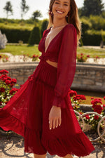 Magali Dress Alamour The Label Magali Burgundy Cut Out Midi Dress | Afterpay | Zip Pay | Sezzle