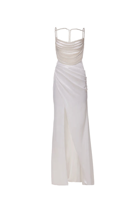 Elizabeth - White Satin Gown | Afterpay | Zip Pay | Sezzle | Laybuy