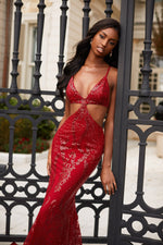 Jayla - Deep Red Alamour The Label Jayla Deep Red Sequin Gown | Afterpay | Zip Pay | Sezzle | Laybuy