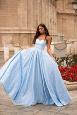 Coletta Lace Gown - Sky Blue Alamour The Label Coletta Sky Blue Lace Gown | Afterpay | Zip Pay | Sezzle | LayBuy
