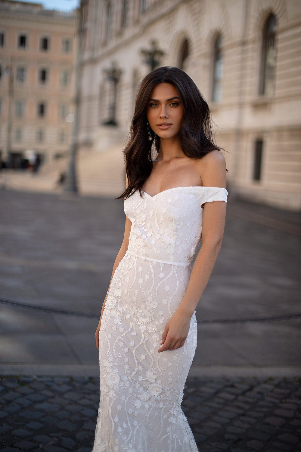 Dalia - White Alamour The Label Dalia White 3d Floral Gown | Afterpay | Zip Pay | Sezzle | Laybuy