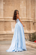 Coletta Lace Gown - Sky Blue Alamour The Label Coletta Sky Blue Lace Gown | Afterpay | Zip Pay | Sezzle | LayBuy