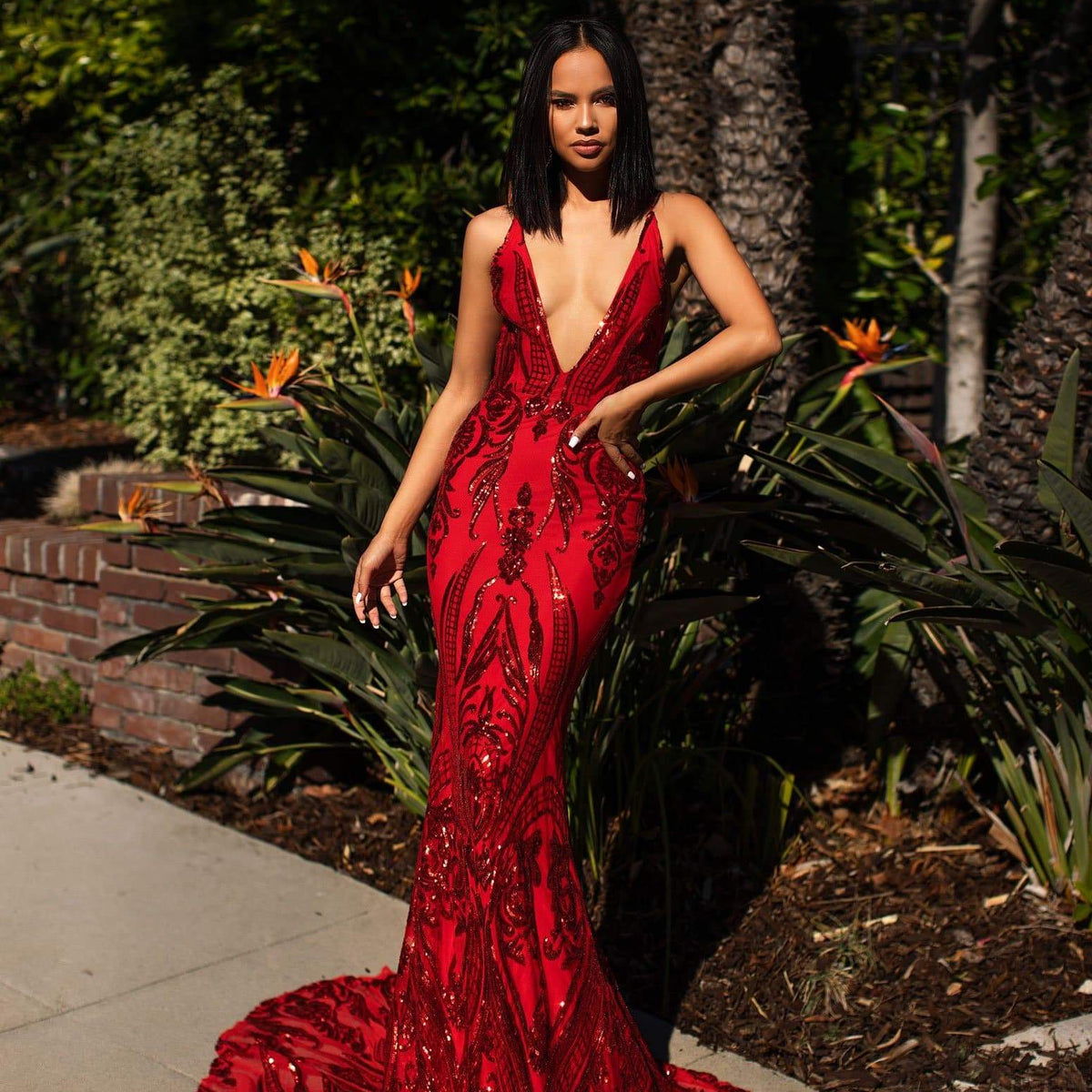Ciara Sequins Gown - Red Alamour The Label Ciara Sequins Gown - Red Alamour The Label