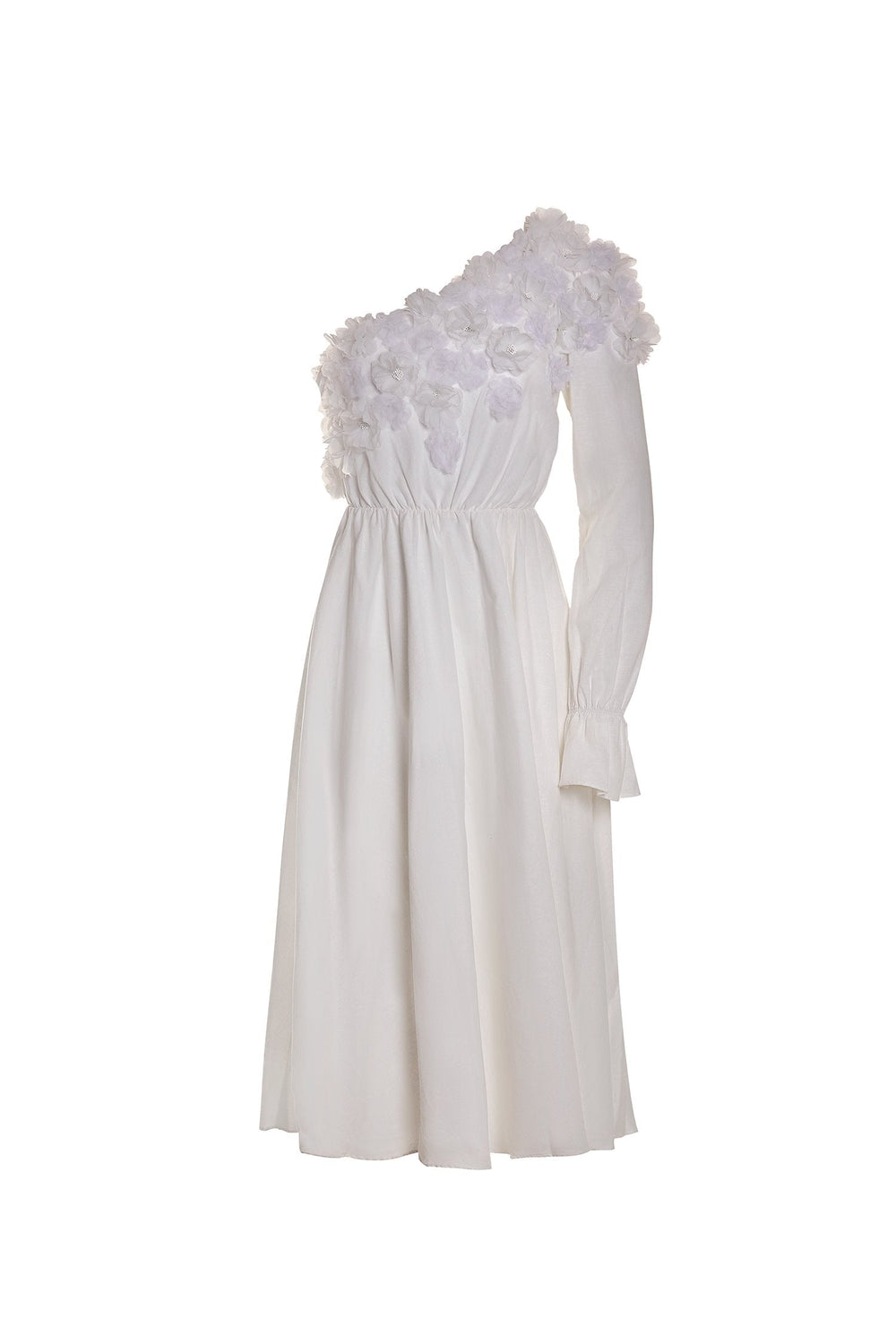 Adelena White One-Shoulder Dress