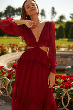 Magali Dress Alamour The Label Magali Burgundy Cut Out Midi Dress | Afterpay | Zip Pay | Sezzle