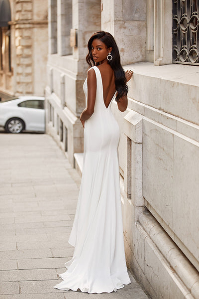 Katelyn Gown Alamour Made-To-Order Katelyn White Crepe Gown | Afterpay | Klarna | Zip Pay