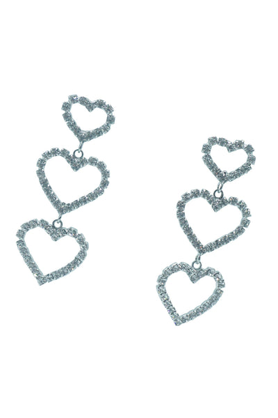 Eleora Silver Multi Heart Earrings Alamour The Label Eleora Silver Diamantes Earrings | Afterpay | Laybuy | Klarna