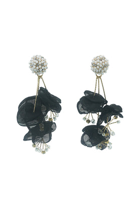Emilita Black Petal Earrings