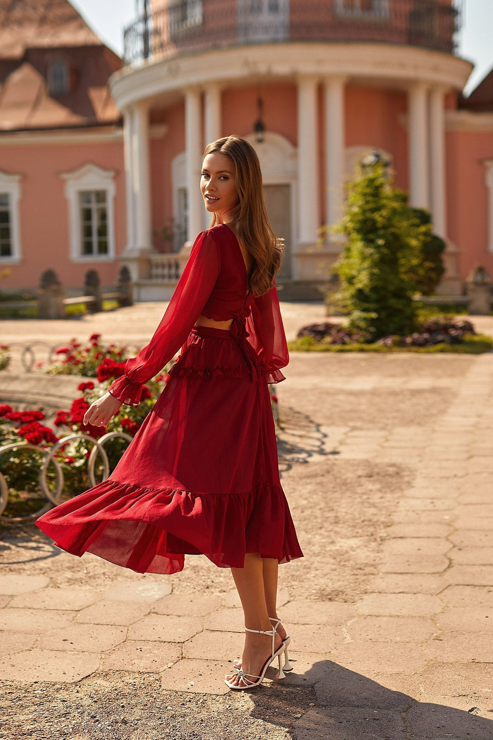 Magali Dress Alamour The Label Magali Burgundy Cut Out Midi Dress | Afterpay | Zip Pay | Sezzle