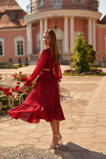 Magali Dress Alamour The Label Magali Burgundy Cut Out Midi Dress | Afterpay | Zip Pay | Sezzle