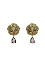 Danielle Gold Diamante Flower Earrings