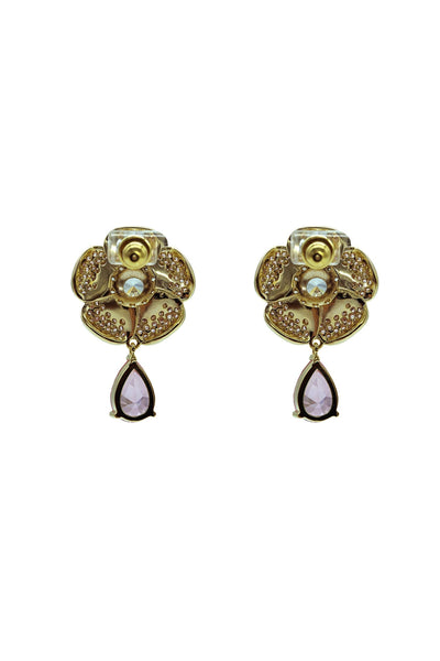 Danielle Gold Diamante Flower Earrings Alamour The Label Danielle Gold Diamante Flower Earrings | Afterpay | Klarna