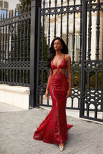 Jayla - Deep Red Alamour The Label Jayla Deep Red Sequin Gown | Afterpay | Zip Pay | Sezzle | Laybuy
