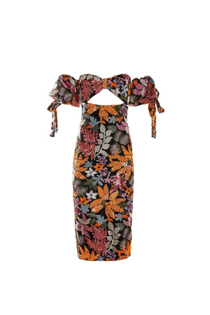Flora Sequin Floral Midi Dress | Afterpay | Zip Pay | Sezzle
