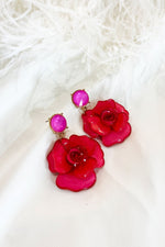 Camilla Pink Acrylic Flower Earrings