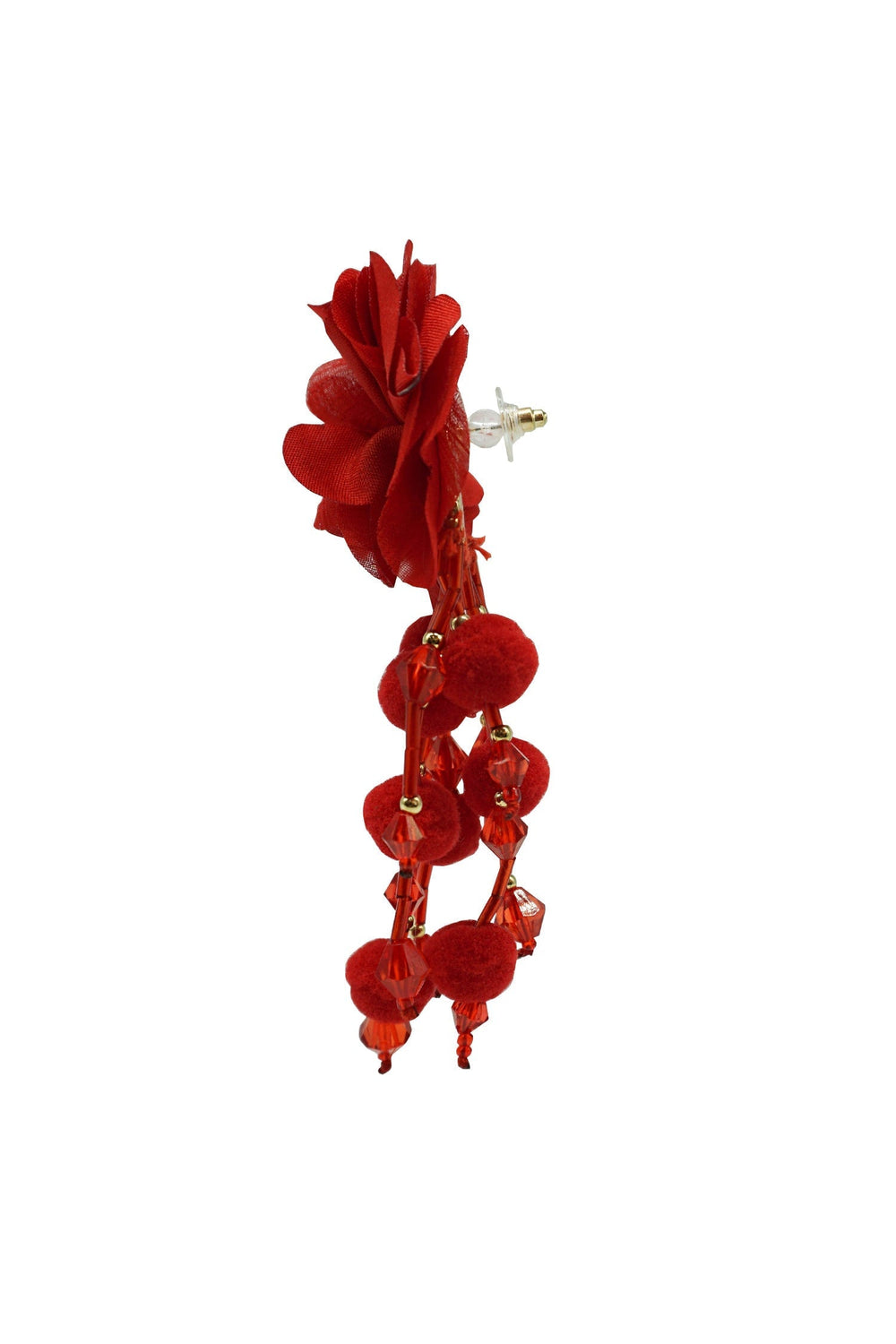 Shailee Red Flower Drop Earrings