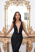 Luriana - Black Alamour The Label Luriana Black Sequin Gown | Afterpay | Zip Pay | Sezzle | Laybuy
