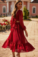 Magali Dress Alamour The Label Magali Burgundy Cut Out Midi Dress | Afterpay | Zip Pay | Sezzle