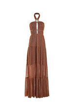 Elisabeta  Iridescent Rust Maxi Dress